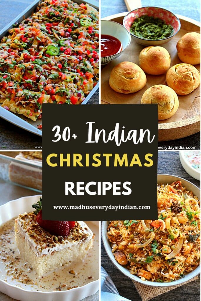 collage of indian christmas menu